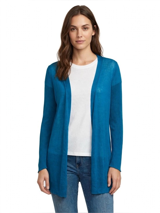 Eileen Fisher Sweaters - EILEEN FISHER Open Linen/Tencel Cardigan in beautiful teal/peacock - Size M